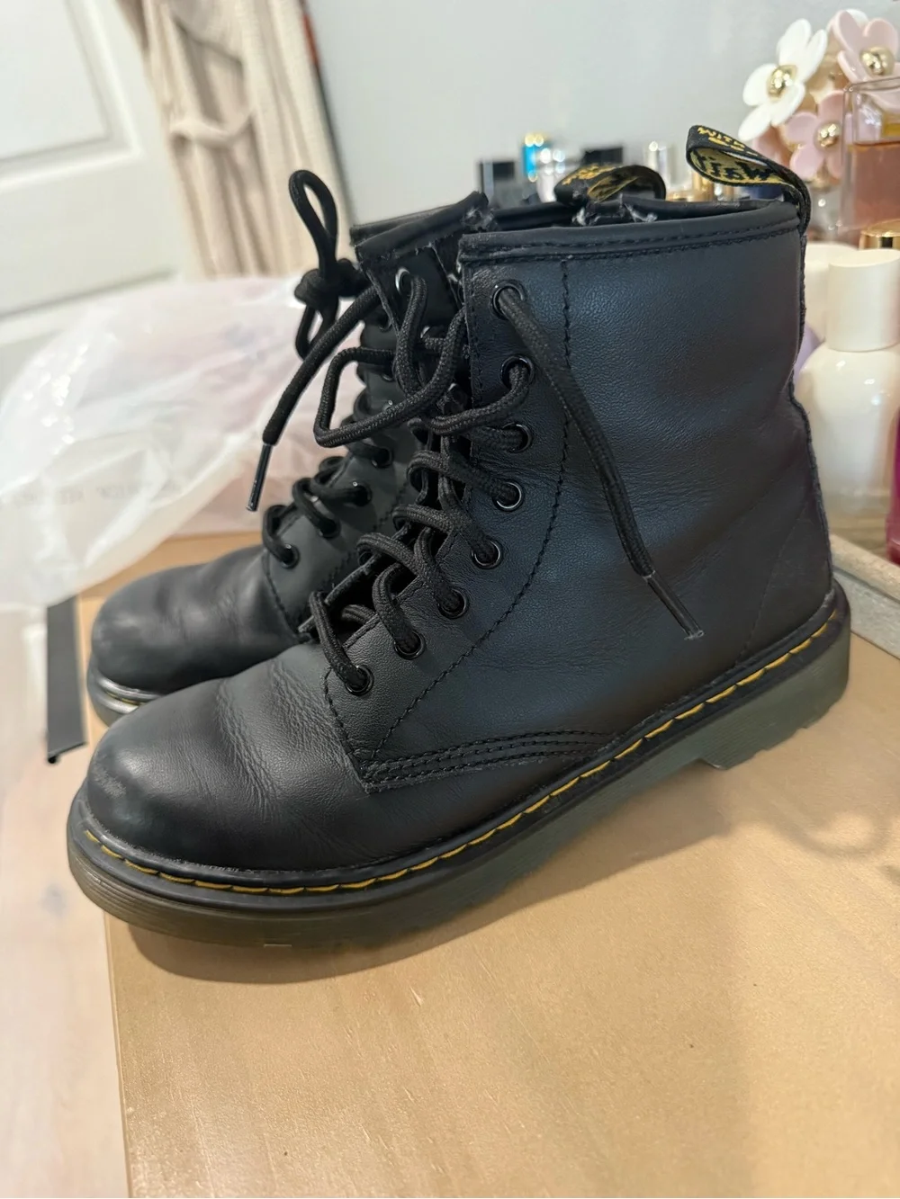 Dr. Martens  Black Kids Lace-Up Combat Boots - Youth Casual Shoes 3